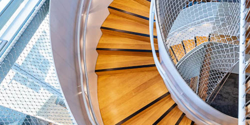 Fall Protection for Spiral Staircases and Curved Structures